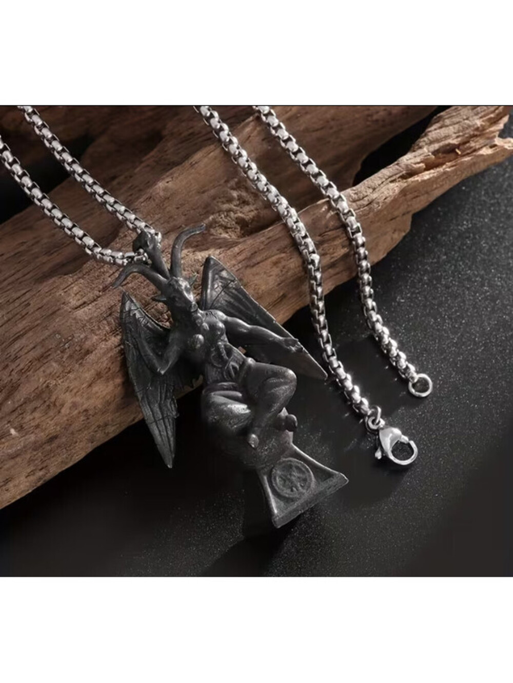 BAPHOMET PENTAGRAM PENDANT NECKLACE satan 666 black metal death metal occult